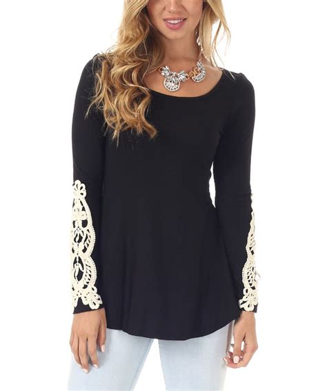 Look What I Found On Zulily Black Crochet Boatneck Top By Pinkblush