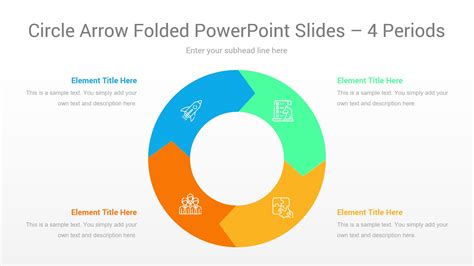 Cycle Arrow Folded 4 Phases Powerpoint Diagram Ciloart Images And
