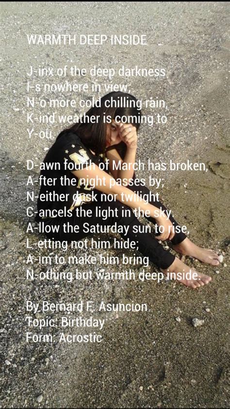 Warmth Deep Inside Poem By Bernard F Asuncion Poem Hunter