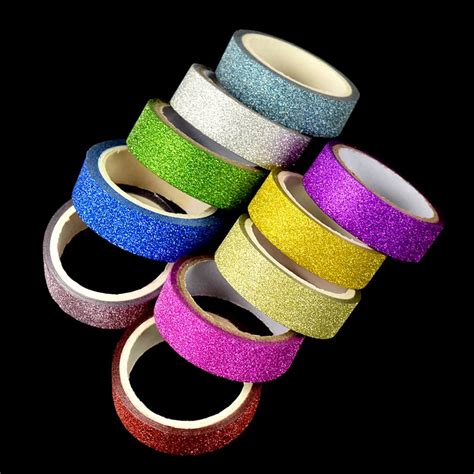 buy 1 roll washi sticky sticker craft decor glitter tape from reliable tape