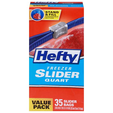 Hefty Slider Quart Freezer Bags Shop Storage Bags At H E B