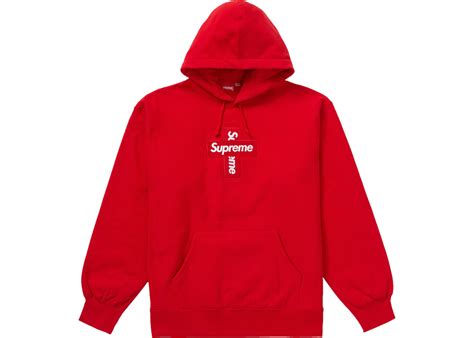 Supreme Cross Box Logo Hooded Sweatshirt Red Mens Fw20 Gb