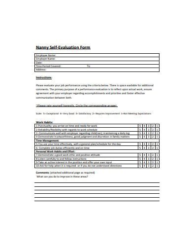 4 nanny performance evaluation templates in pdf doc