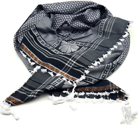 premium quality shemagh scarf keffieh kafiya black and white arab checkered shawl neck head wrap