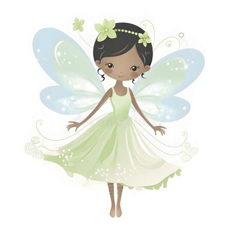 Little Fairy Sweet Lady Fairy Tale Vector Character White Stock Photos