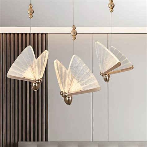 Decorative Butterfly Shaped Pendulum Light Acrylic Bedroom Led Hanging