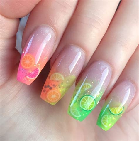 50 Dainty Fruit Nails Perfect For Summer The Glossychic Fruit Nail Art Fruit Nail Fruit