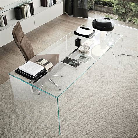 Air Modern Glass Desk By Gallotti And Radice Klarity Glass Furniture Home Office Design