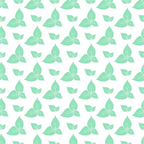 Premium Vector Green Leaves Of Fresh Mint Seamless Pattern