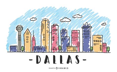 Dallas Texas Skyline Design Vector Download