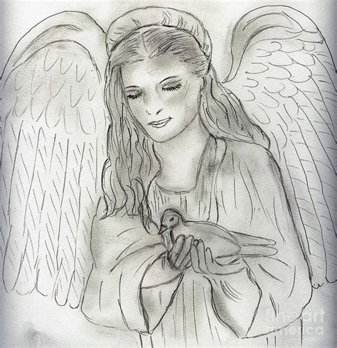 Peaceful Angel By Sonya Chalmers Angel Drawing Angel Coloring Pages