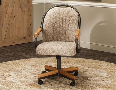 Caster Chair Company Bently Swivel Tilt Caster Arm Chair In Wheat Tweed
