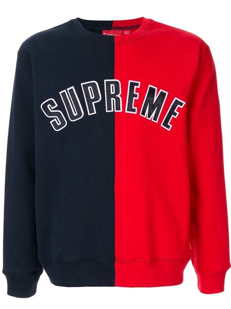 Supreme Logo Sweatshirt In Blue Modesens Supreme Clothing Mens