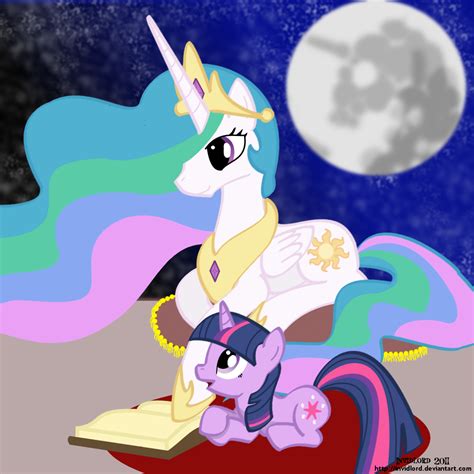 Princess Celestia And Twilight Sparkle Drawn By Invidlord Bronibooru