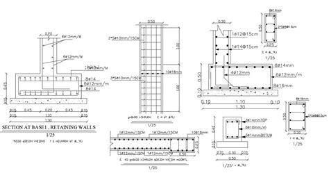 Foundation Plan And Section Details Autocad File Cadbull