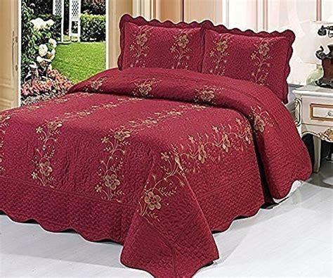 Homemusthaves 3 Piece Quilted Bedspread Coverlet Pillow Sham Floral