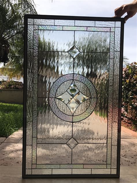 The La Habra Clear Crystal Beveled Leaded Stained Glass Panel