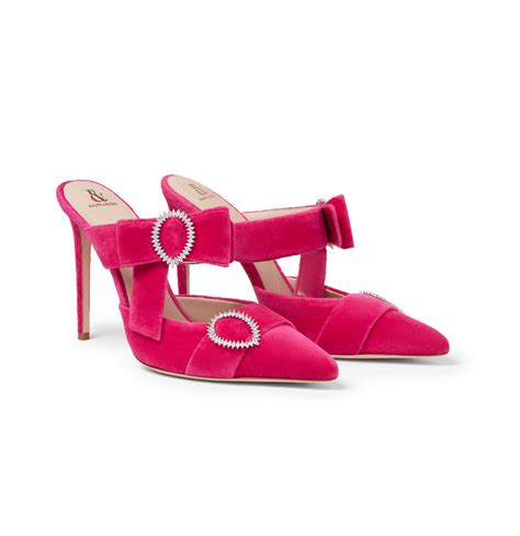 Hot Pink Velvet Bow Heel Mules | Heels, Bow heels, Velvet heels