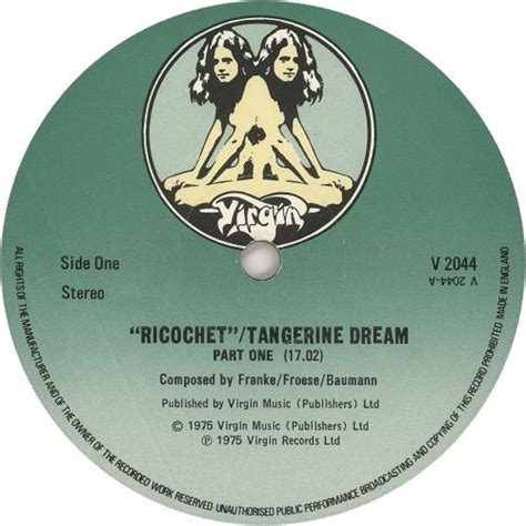 Tangerine Dream Ricochet Green Label Uk Vinyl Lp Album Lp Record 171379