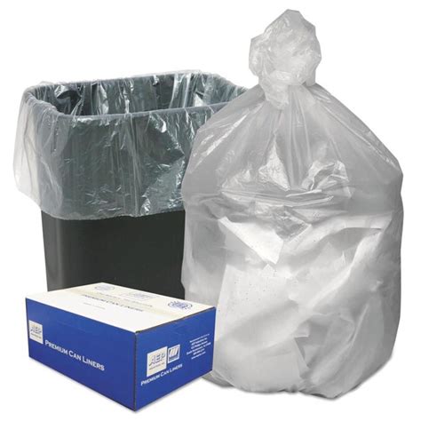 Ultra Plus 1000 Pack 10 Gallon Clear Plastic Can Trash Bag In The Trash