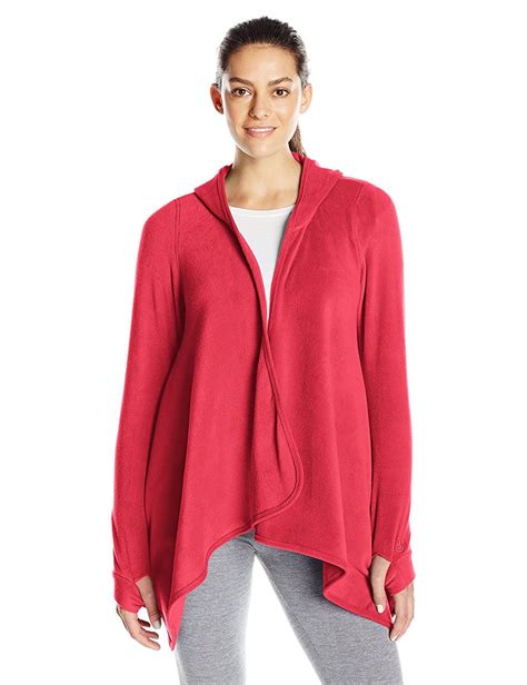 Cuddl Duds Womens Fleecewear With Stretch Hooded Long Sleeve Wrap