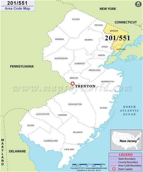 201 Area Code Map Where Is 201 Area Code In New Jersey