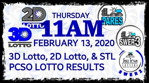 It is the 1st company in cambodia to initiate a lotto game. Lotto Result Today 11AM February 13 2020 (Thursday), 3D ...