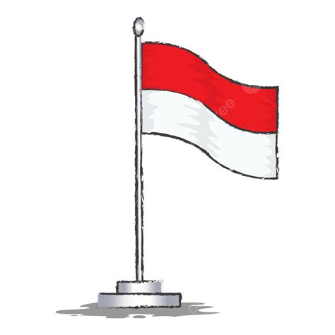 Ilustrasi Vektor Bendera Indonesia Bendera Indonesia Simbol
