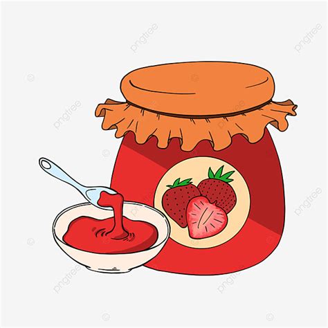 Strawberry Jam Clipart Transparent Background Cartoon Strawberry Jam