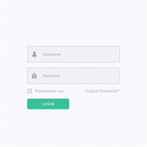 Simple White Login Form Vector Free Download