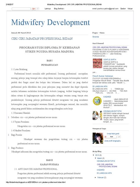Dengan adanya guru, maka ada jutaan anak yang menjadi pintar, dan berhasil menjadi orang yang sukses. Midwifery Development_ CIRI CIRI JABATAN PROFESIONAL BIDAN.pdf