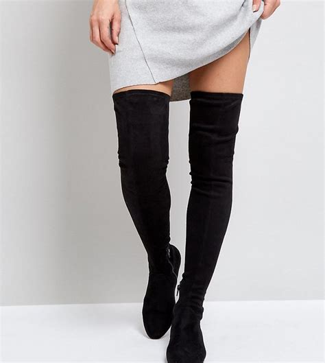 ASOS KASBA Flat Over The Knee Boots Black Boots Over The Knee Boot