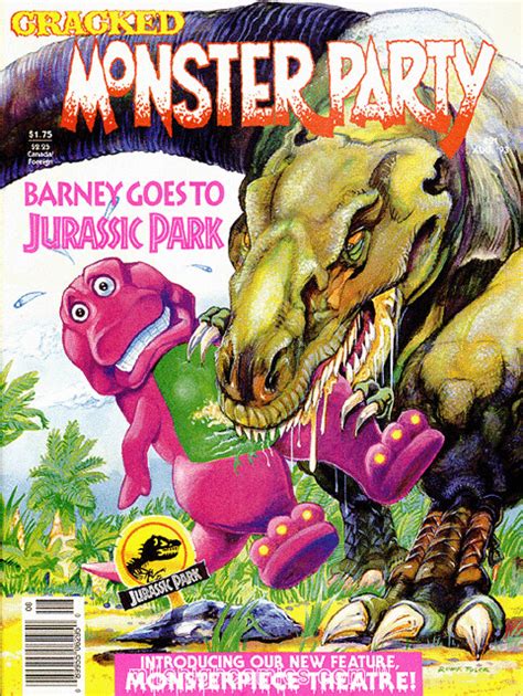 Cracked Monster Party 21 Aug 1993 Barney Vs Jurassic Park A