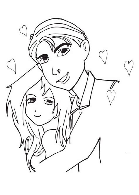 Dibujo para colorear Enamorados - Dibujos Para Imprimir Gratis