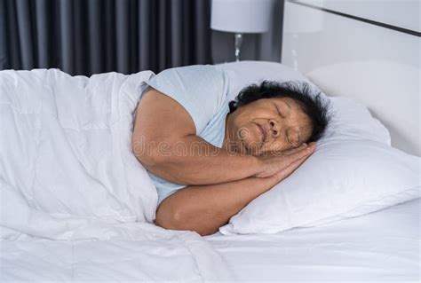 Old Woman Sleeping On A Bed Stock Photo Image Of Pensioner Female