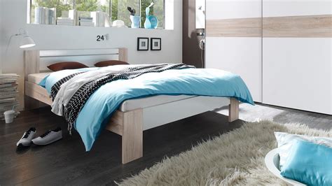 Liegefläche 140x200 cm, breite 145 cm. Bett Vega Futonbett in Sonoma Eiche weiß mit Rollrost ...