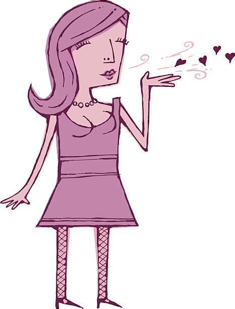 Woman Blowing Kiss Cartoons Illustrations Royalty Free Vector Graphics