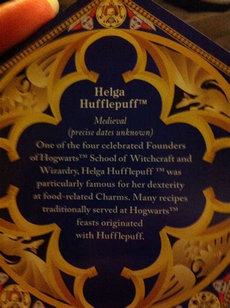 Normal mode strict mode list all children. Helga Hufflepuff (Founder of my house) Chocolate Frog Card ...