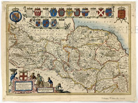 Antiquitäten And Kunst Kunstplakate Map 17th Century Hollar Staffordshire