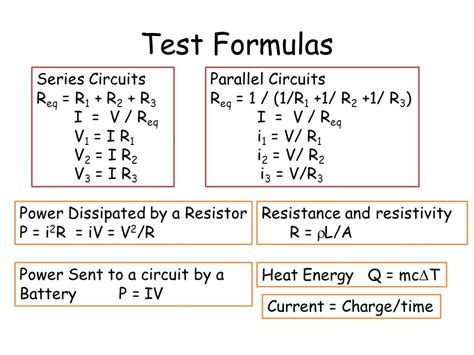 Series And Parallel Circuit Formula Sheet Wiring View And Schematics Diagram