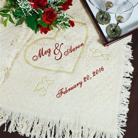 Personalized Wedding Embroidered Afghan Throw Custom