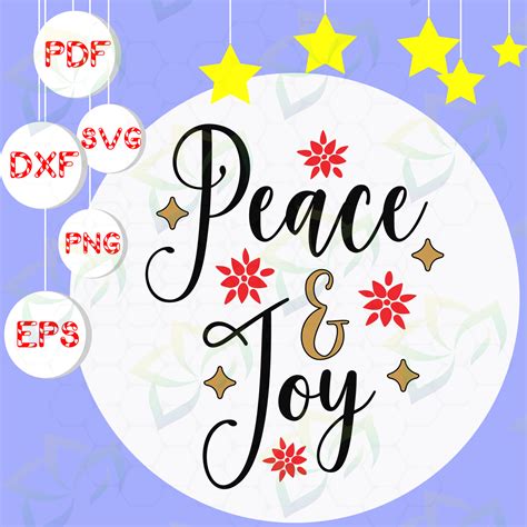 Peace And Joy Svg Peace Svg Joy Svg Snow Svg Snowflake Svg Merry