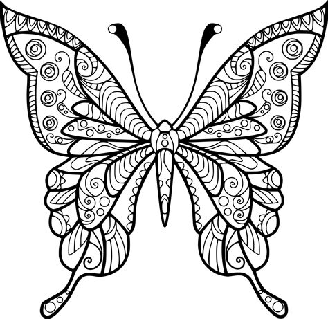 Swallowtail Butterfly Zentangle Coloring Pages Coloring Cool