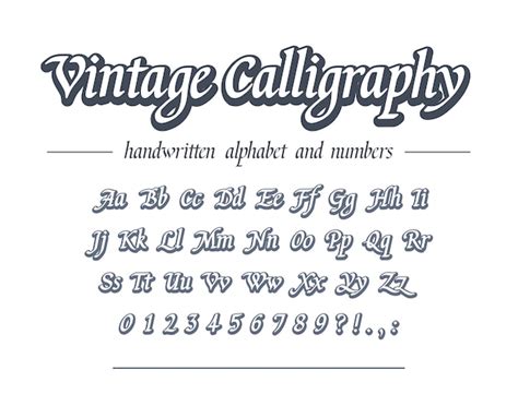 Premium Vector Vintage Calligraphy Hand Drawn Outline Alphabet