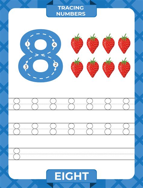 Number 8 Trace Worksheet For Learning Numbers Kids Learning Material