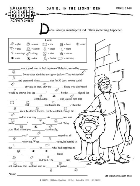 Daniel And The Lions Den Activity Sheet Fill Out And Sign Online Dochub