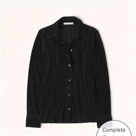 Abercrombie And Fitch Tops Abercrombie Fitch Long Sleeve Textured Satin Buttonup Shirt In