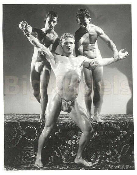 S Early Vintage Mizer Amg Male Nude Trio Forrester Millard Full Pouch Beef