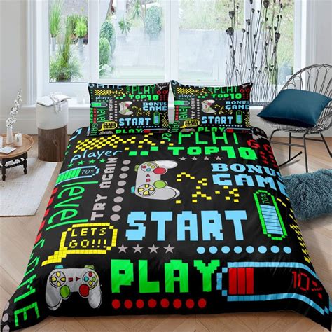 Feelyou Kids Gaming Comforter Cover Set Video Game Duvet