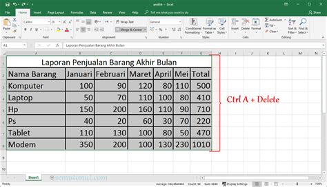 Cara Menghapus Tabel Di Excel IMAGESEE